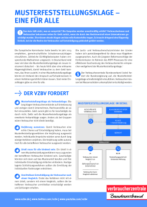 Musterfeststellungsklage - eine für alle | Faktenblatt des Verbraucherzentrale Bundesverbands | Februar 2018