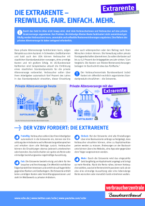 Die Extrarente - Freiwillig. Fair. Einfach. Mehr. | Faktenblatt des vzbv | April 2019