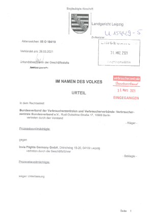 Urteil des LG Leipzig I vom 26.03.2021, Az. 05 O 184/19 - nicht rechtskräftig