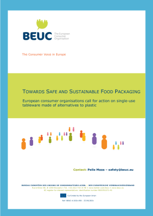 Towards safe and sustainable food packaging | Report of BEUC | May 2021