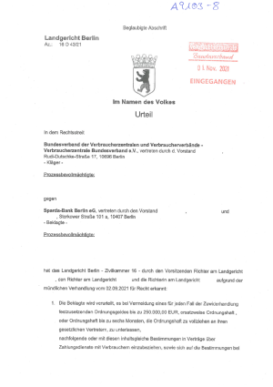 Urteil des LG Berlin vom 28.10.2021 (Az. 16 O 43/21) – nicht rechtskräftig