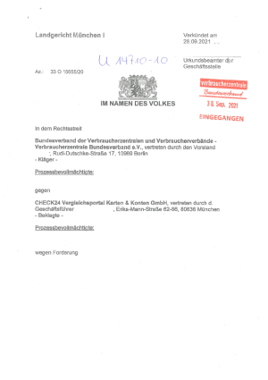 Urteil des LG München vom 28.09.2021 | Az. 33 O 15655/20 | rechtskräftig