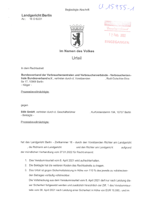 Fake-Profile icatched.de | Urteil des LG Berlin | Az. 16 O 62/21 | 27. Januar 2022 – rechtskräftig