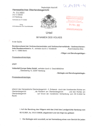 Urteil Hanseatisches Oberlandesgericht