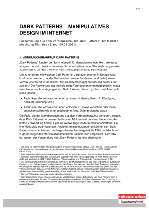 Fallsammlung Verbraucheraufruf Dark Patterns