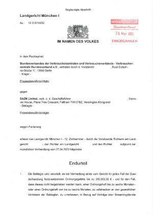 Urteil des Landgerichts München I | Az. 12 O 6740/22 - nicht rechtskräftig