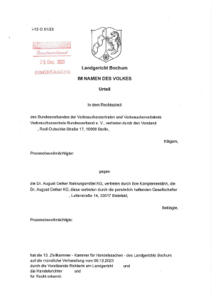 Urteil des LG Bochum vom 06.12.2023, Az. I-13 O 51/23 – nicht rechtskräftig