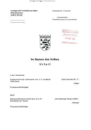 Urteil des LG Frankfurt am Main vom 17.04.2024 | Az. 2-06 O 361/22 | nicht rechtskräftig
