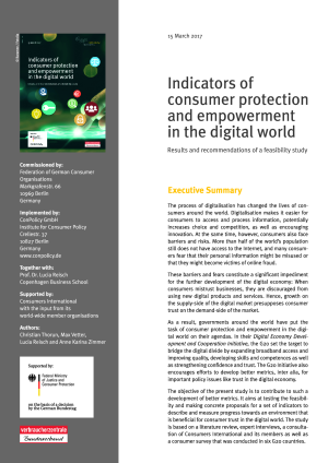 Executive Summary of the study "Indicators of consumer protection and empowerment in the digital world" | 15 March 2017