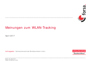 Meinungen zum WLAN-Tracking | Umfrage von forsa im Auftrag des vzbv | April 2017