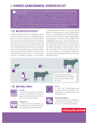 Faktenblatt des vzbv zu Handelsabkommen Rinder | Juni 2015