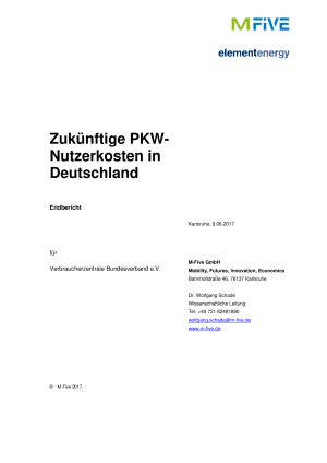 Studie: Zukünftige PKW-Nutzerkosten in Deutschland | September 2017