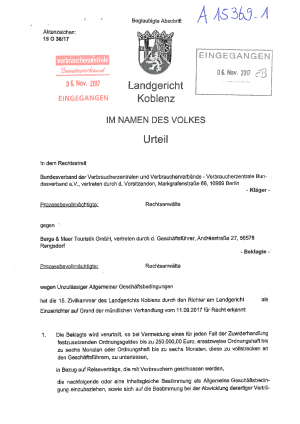 Urteil des Landgericht Koblenz | Az. 15 O 36/17