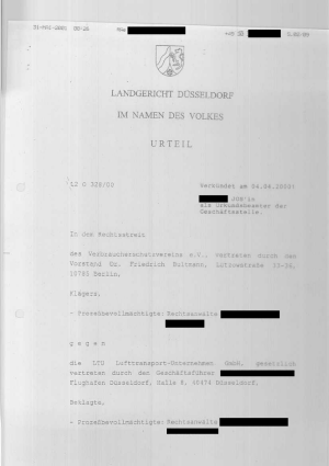 Urteil des Landgerichts Düsseldorf | Az. 12 O 328/00
