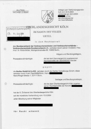 Urteil des Landesgericht Köln | Az. 6 U 72/04