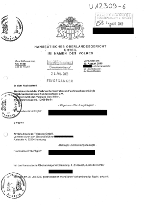 Urteil des Hanseatischen Oberlandesgericht | Az. 5 U 11/08