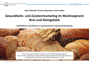 Chartbook zur Verbraucherumfrage von Zühlsdorf + Partner "Gesundheits- und Zutatenmarketing im Marktsegment Brot und Kleingebäck" | Januar 2019