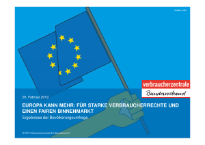 Europa kann mehr: Für starke Verbraucherrechte und einen fairen Binnenmarkt | Ergebnisse einer repräsentativen Umfrage im Auftrag des vzbv | 05.02.2019