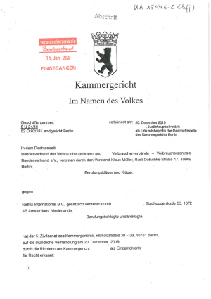 Urteil des KG Berlin | Dezember 2019 (Az. 5 U 24/19 – nicht rechtskräftig)