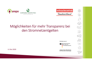 Möglichkeiten für mehr Transparenz bei den Stromnetzentgelten | Präsentation der Ergebnisse des Gutachtens | Mai 2020