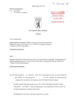 Urteil des KG Berlin vom 3.09.2020, Az. 23 U 34/16