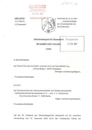 Urteil des Oberlandesgericht Düsseldorf