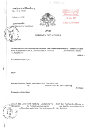 Urteil des Landgericht Hamburg vom 04.03.2021, Az. 312 O 139/20 - nicht rechtskräftig