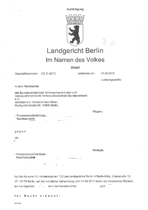Admeen, Urteil des LG Berlin vom 14.09.2010