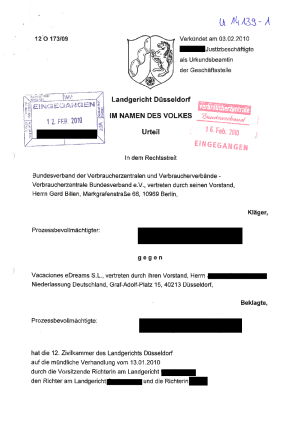 Urteil des Landgerichts Düsseldorf | Az. 12 O 173/09