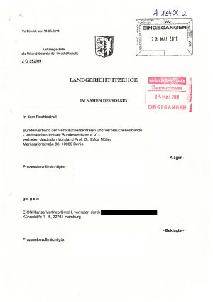 Eon Hanse, Urteil des LG Itzehoe vom 18.05.2011
