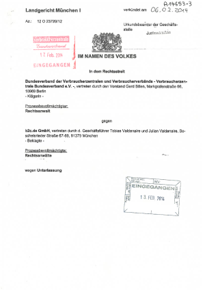 eteleon AG | Urteil des Landgerichts München I vom 06.02.2014