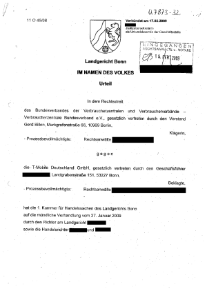 Urteil des Landgerichts Bonn | Az. 11 O 45/08